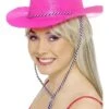 Cowboyhoed Neon Pink Glitter