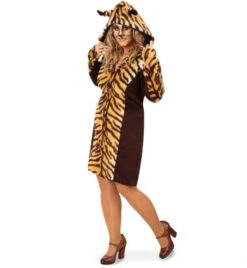 Tijger Print Jurk Hooded