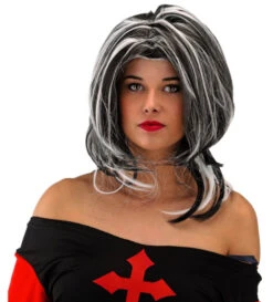 Heksenpruik Zwart/wit