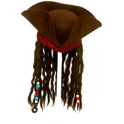 Caribbean Piraten Hoed Bruin | Leder Dreadlocks