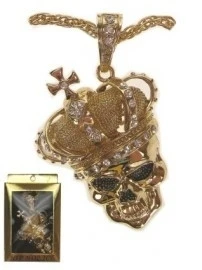 Hiphop Ketting Doodskop Goud