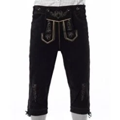 Driekwart Zwarte Leren Lederhose Peter