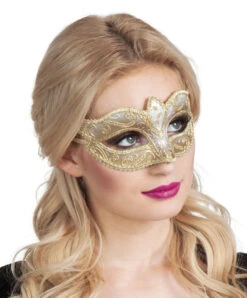 Oogmasker Venice Felina Goud