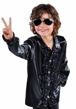 Satijnen Roezel Blouse Zwart