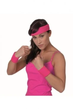 80's Zweetbandjes Neon Pink