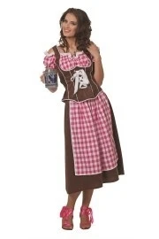 Dirndl Jurk Lang Roze