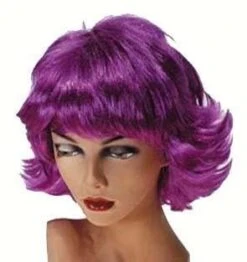 Pruik Retro Neon Paars