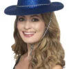 Cowboy Glitter Hoed Blauw
