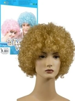 Afro Pruik Blond