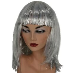 Witte Pruik Met Zilveren Glitters