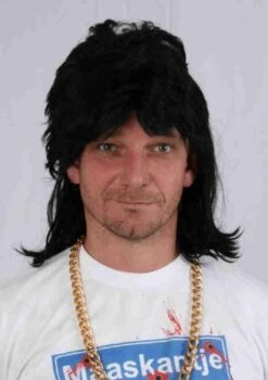 Pruik Lang Zwart "New Kids"