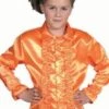 Satijnen Roezel Blouse Oranje