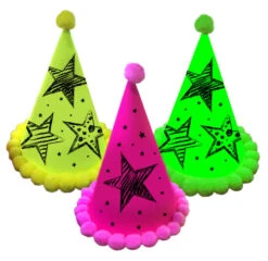 Neon Verjaardagshoedjes