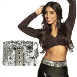 Pailletten Zilver Riem