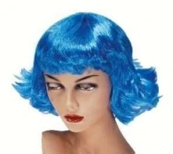 Pruik Retro Neon Blauw