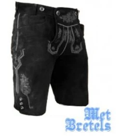 Zwarte Lederhose Gustav Leer