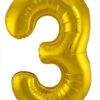 Folieballon 3 Goud Excl.