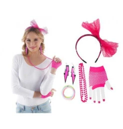 80's Set Fluor Roze