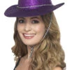 Cowboy Glitter Hoed Paars