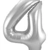 Folieballon 4 Zilver Excl.