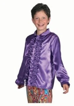 Satijnen Roezel Blouse Paars