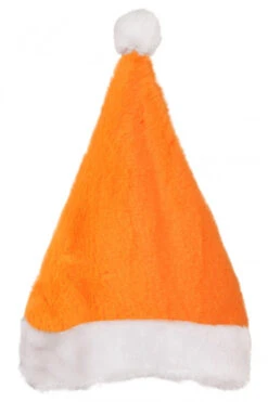 Kerstmuts Plushe Deluxe Oranje